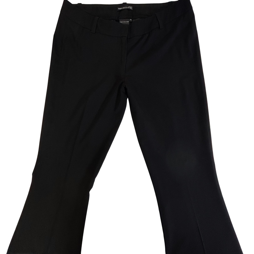 Paige Black Label Virgin Wool Trouser Unlined Black‎ Slim Flare Womens Sz 10